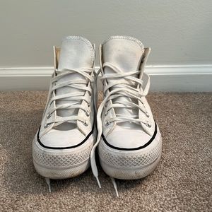 White canvas Platform Converse